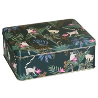 Lemur Print Rectangular Storage Tin By Sara Miller London